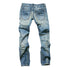 Straight Pants Men's Urban Ripped Jeans Washed Fashion Jeans